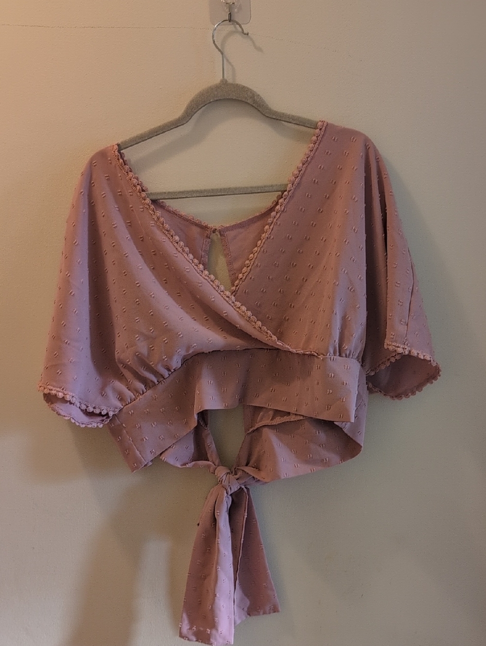 Women's Mauve V-Neck Crop Top